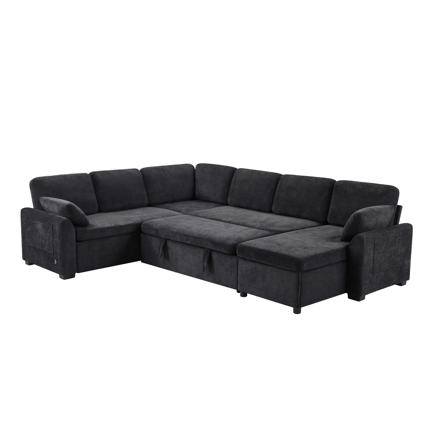 Convertible U-Shaped Sectional Sofa Bed With Reversible Chaise by HouseOfZazla