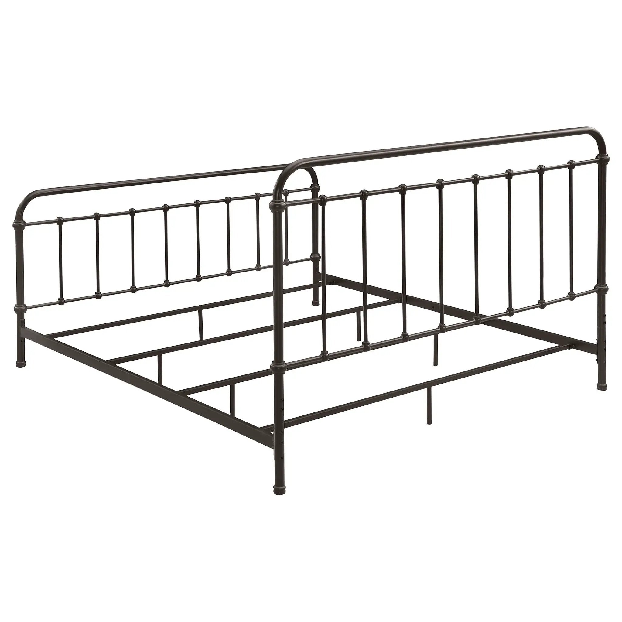 Livingston Metal Eastern King Open Frame Bed Dark Bronze by Unique Piece Furniture