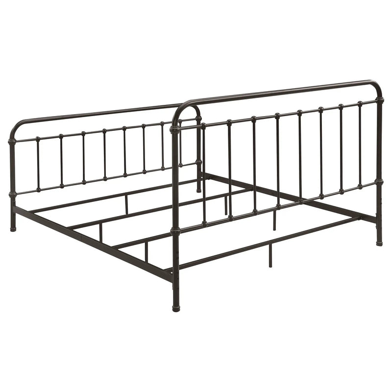 Livingston Metal Eastern King Open Frame Bed Dark Bronze by Unique Piece Furniture