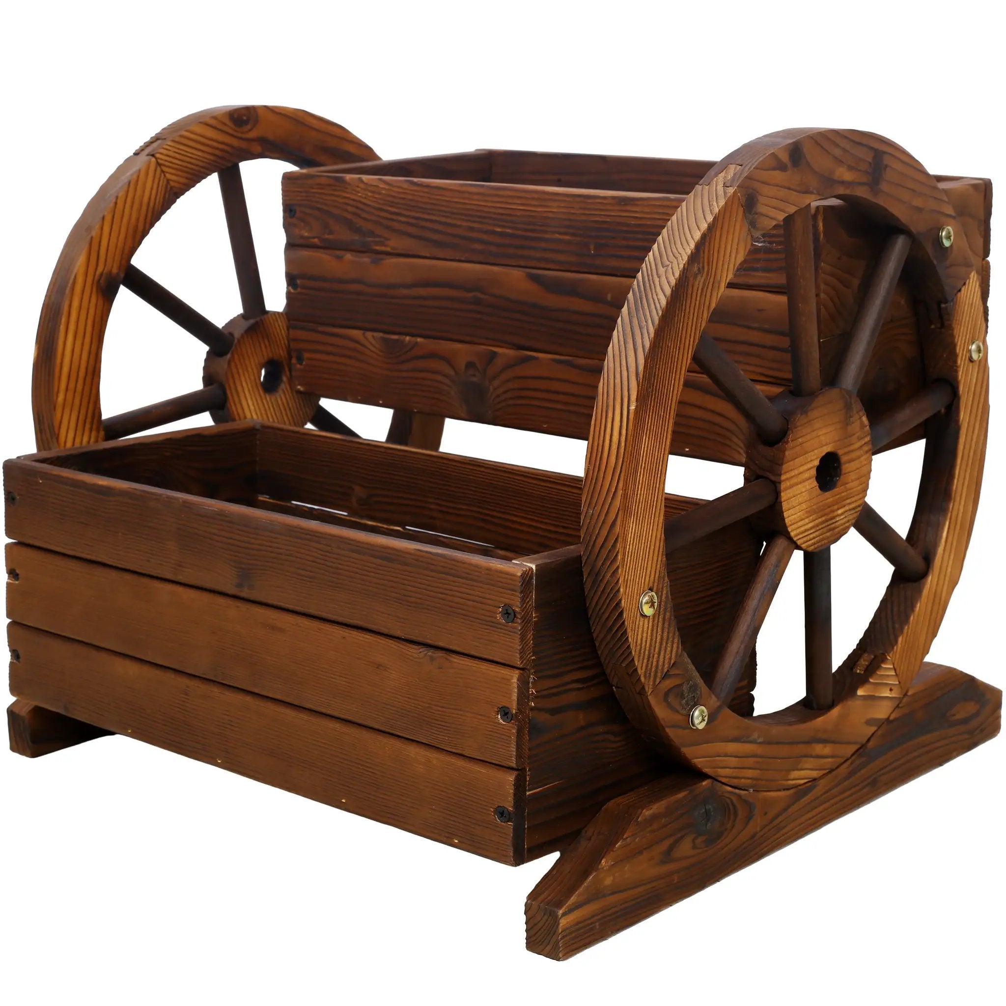 Wooden Wagon Planter Box with Wheels by HouseOfZazla