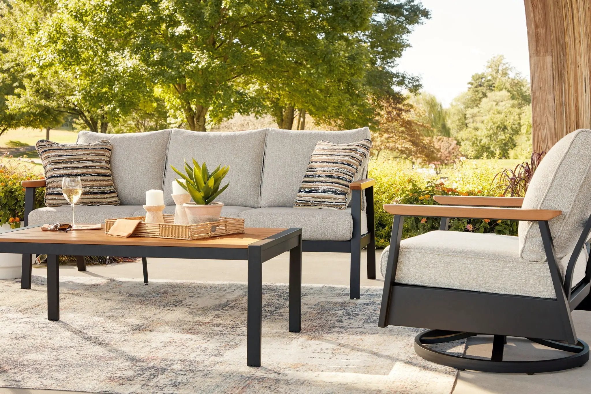 Carmel Highlands - Sofa, Chairs, Table Set (Set of 4) - Dark Brown by Unique Piece Furniture