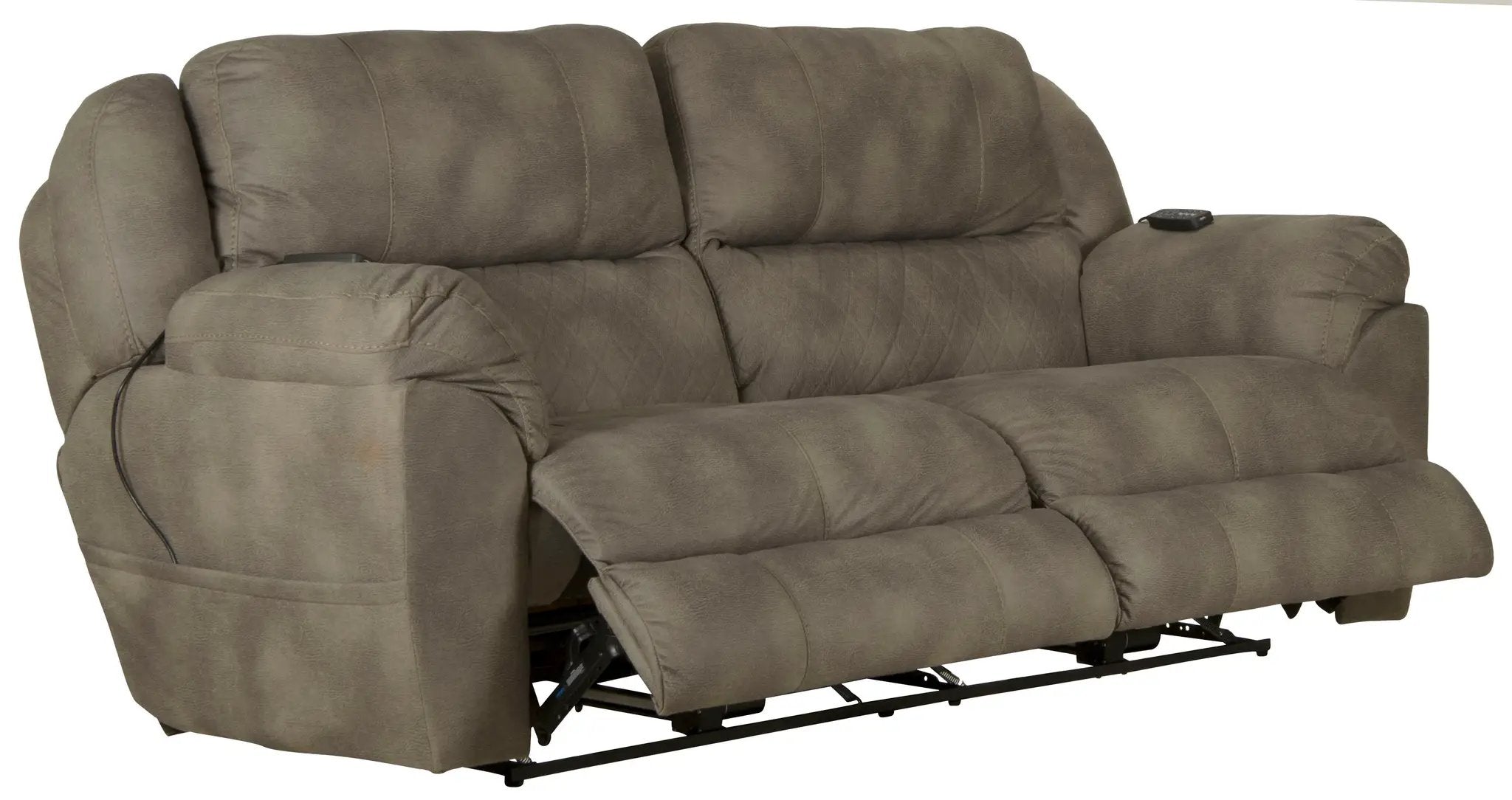 Flynn - Power Lay Flat Reclining Sofa Power Adjustable Headrest & Lumbar And Dual Heat & Massage - Fig by Unique Piece Furniture