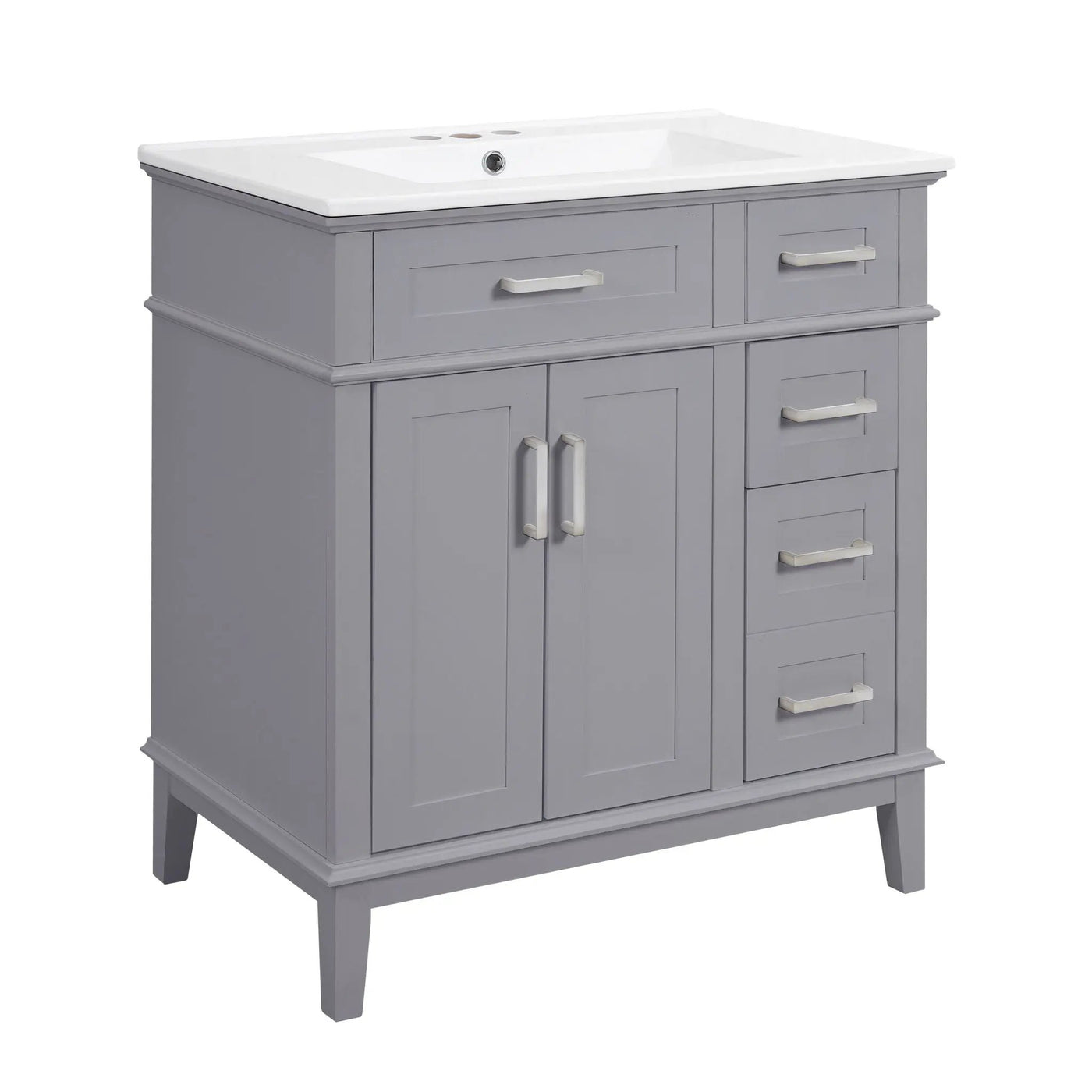 Modern Bathroom Vanity With Sink, Storage Cabinet, Soft Close Doors, Deep & Standard Drawers by HouseOfZazla