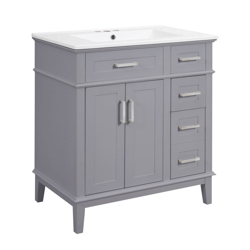 Modern Bathroom Vanity With Sink, Storage Cabinet, Soft Close Doors, Deep & Standard Drawers by HouseOfZazla