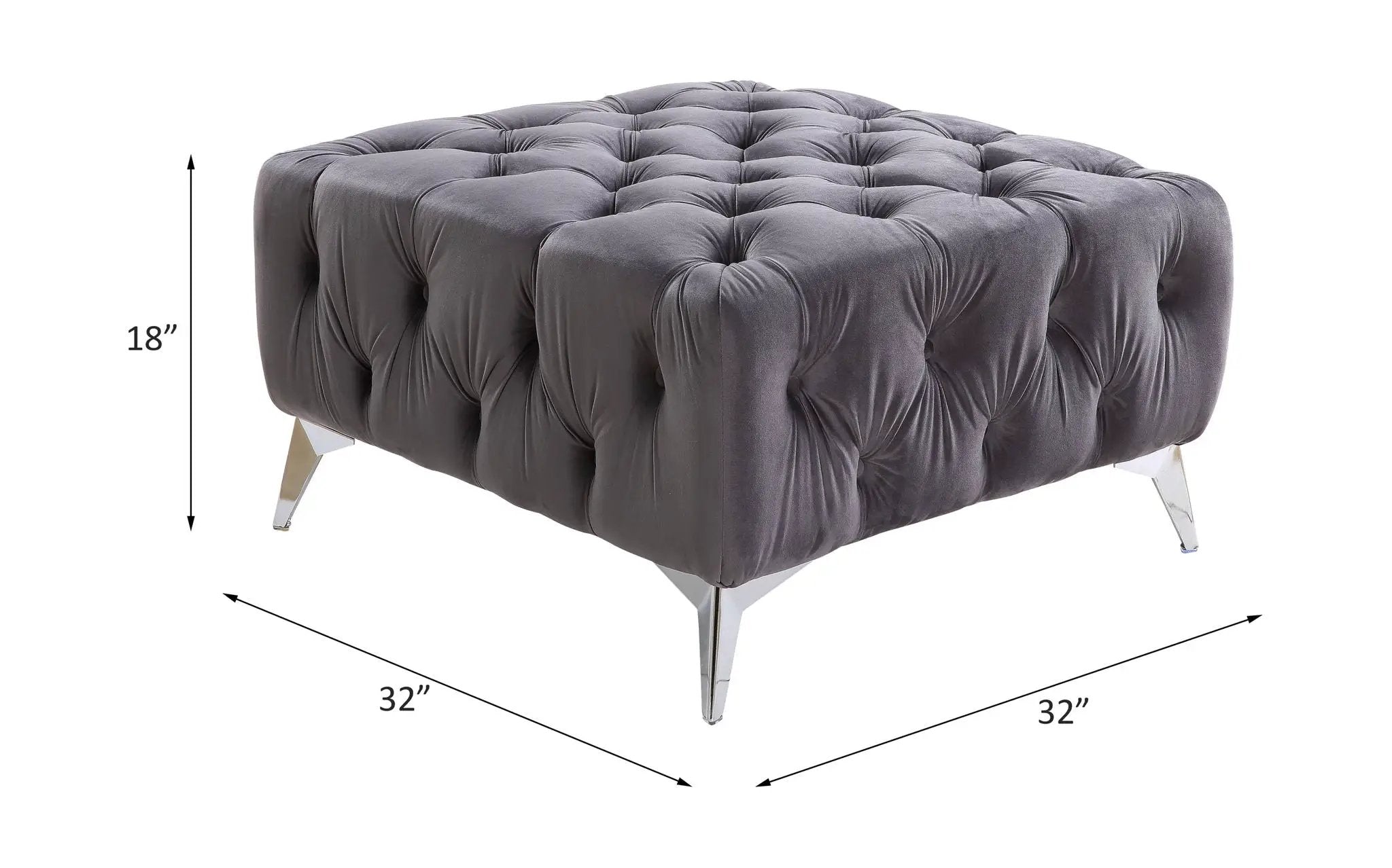 Wugtyx - Ottoman - Dark Grayvelvet by Unique Piece Furniture