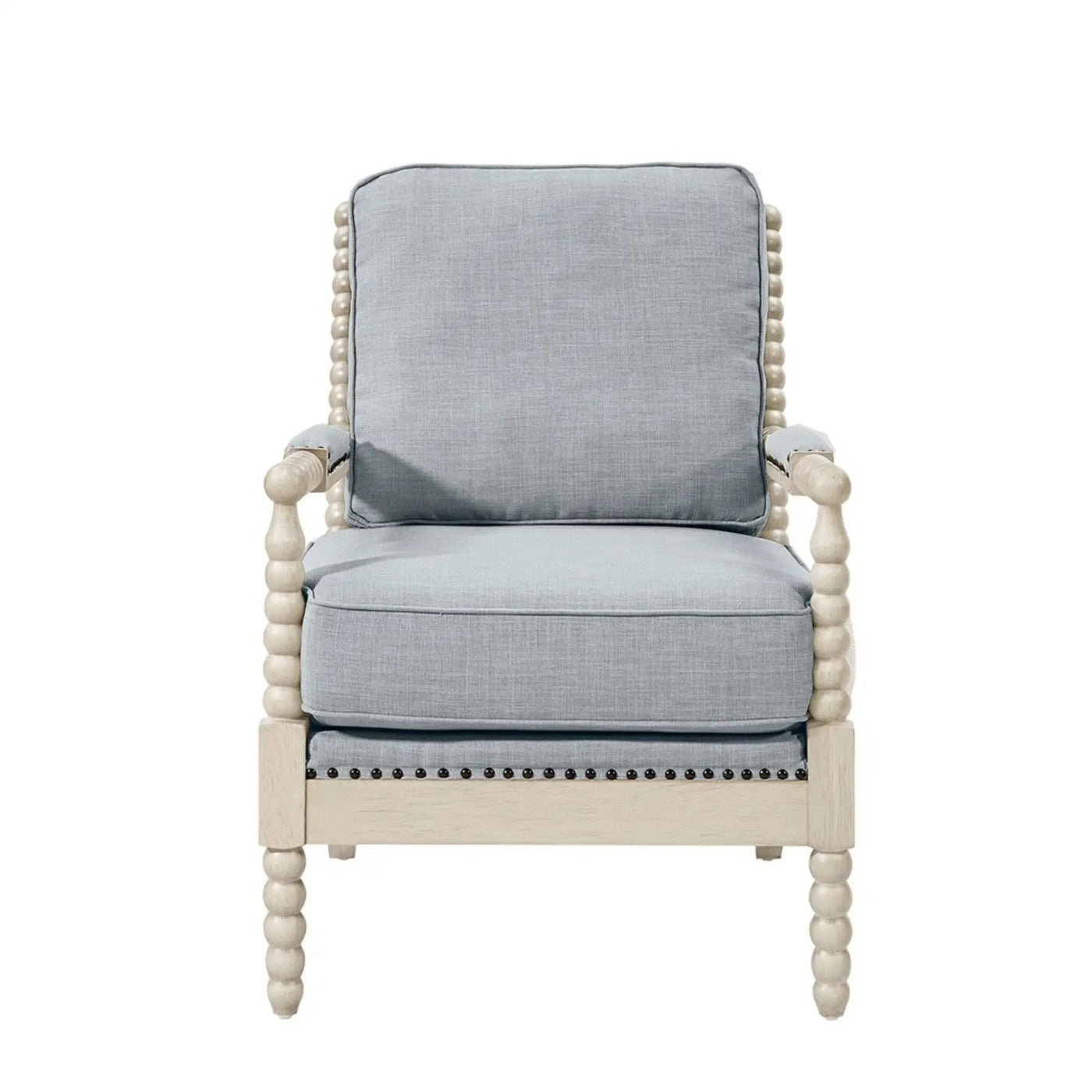Arm Chair With Open Back Spindle Design, Padded Armrests by HouseOfZazla