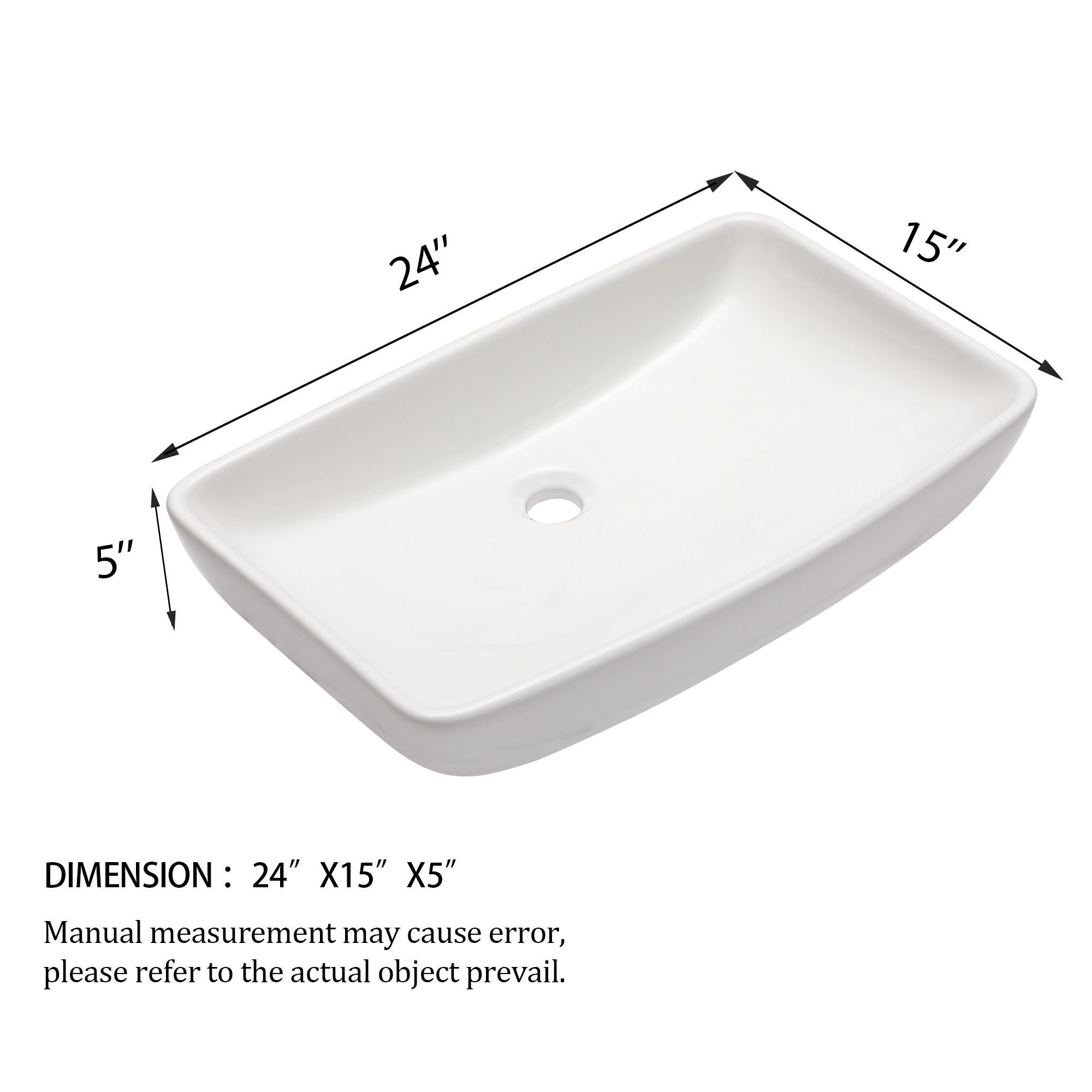 Rectangular Vessel Bathroom Sink - White by HouseOfZazla