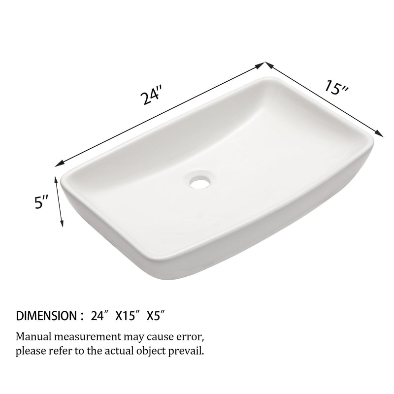 Rectangular Vessel Bathroom Sink - White by HouseOfZazla