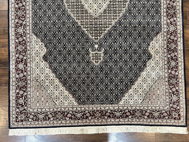 Sino Persian Rug 6x9, Herati Pattern, Vintage Handmade Hand Knotted Wool Oriental Carpet, Fine 6 x 9 Rug, Traditional Rug, Dark Blue Rug by Jewel Rugs