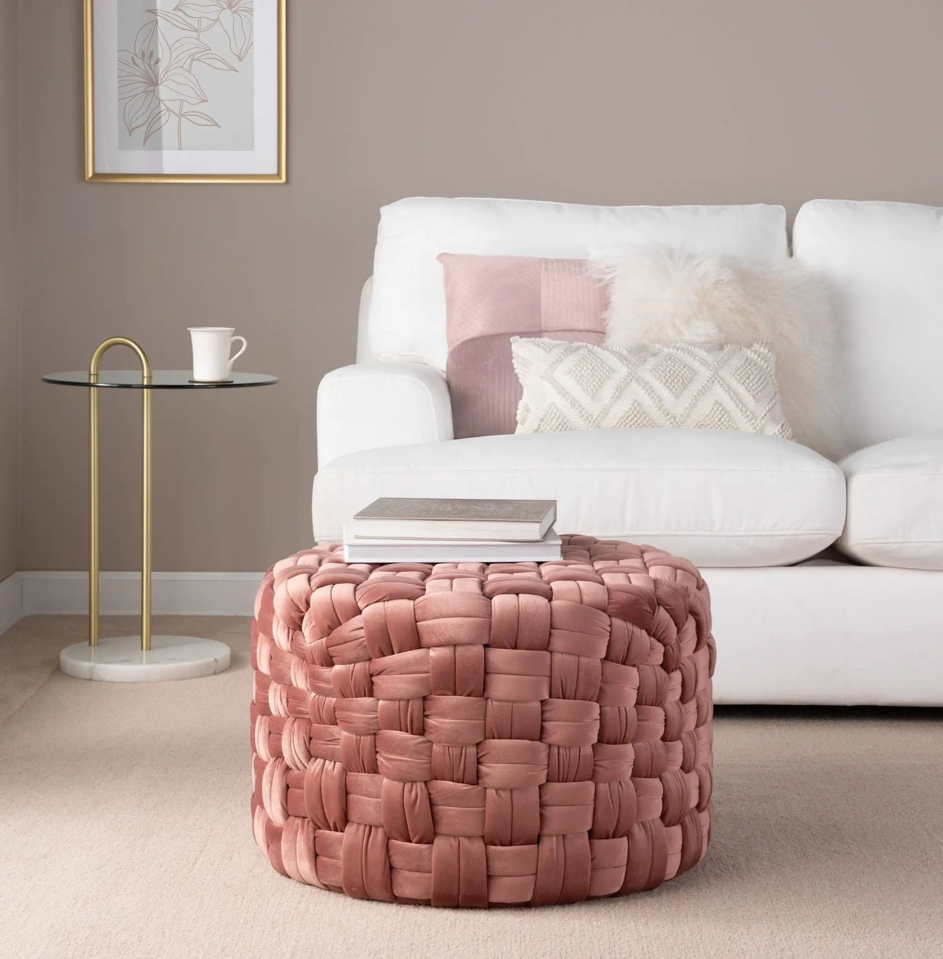 Braided - Versatile Round Ottoman by Unique Piece Furniture