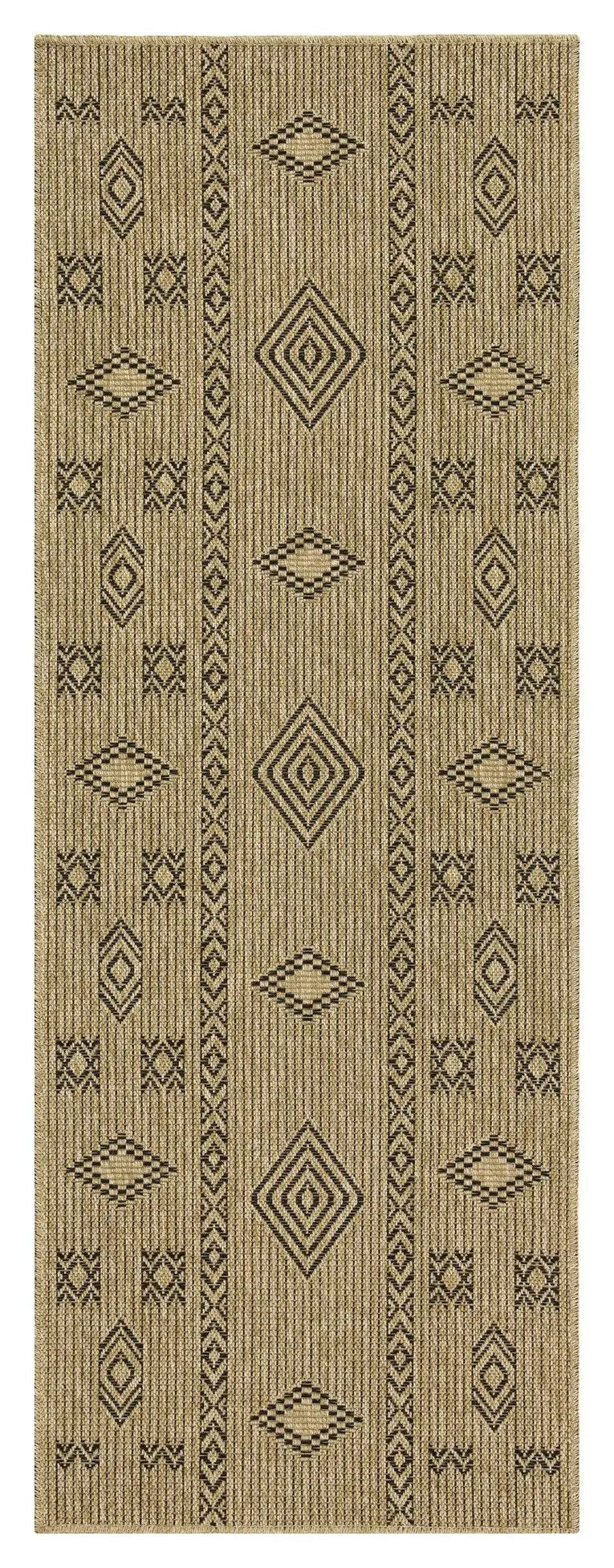 Earth - 5'3" X 7'3" Indoor, Outdoor Area Rug Polypropylene - Jute / Black by HouseOfZazla