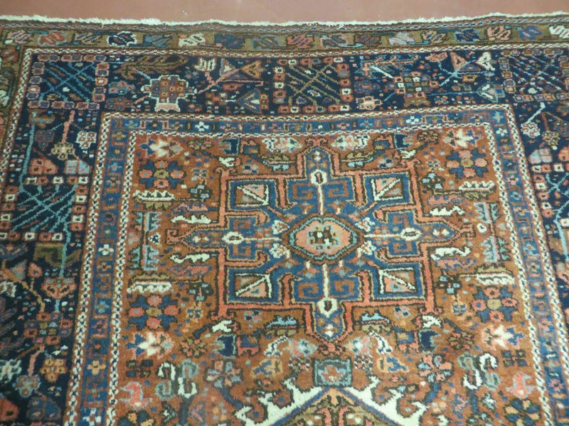 Persian Karajeh Rug 5x6, Antique Geometric Medallion Carpet by Jewel Rugs
