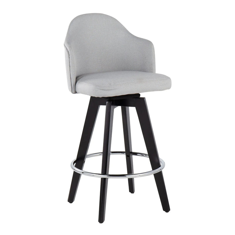 Ahoy - Contemporary Fixed Height Counter Stool With Round Footrest (Set of 2) by HouseOfZazla