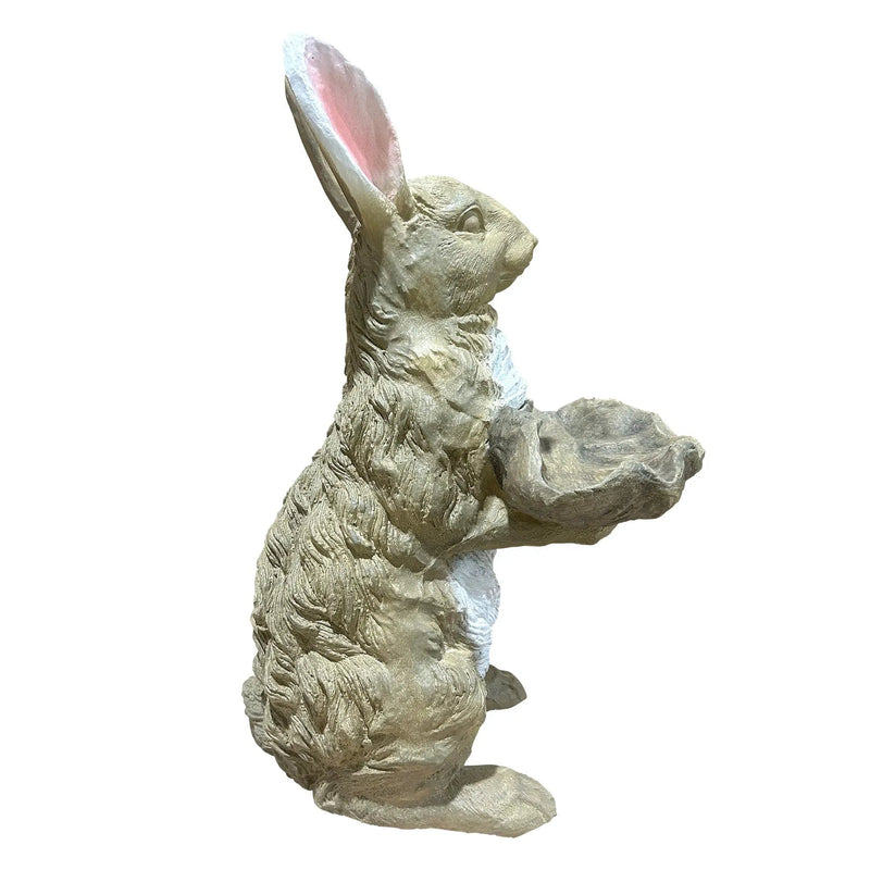 Magnesium Oxide Bunny Statue Holding Decor by HouseOfZazla