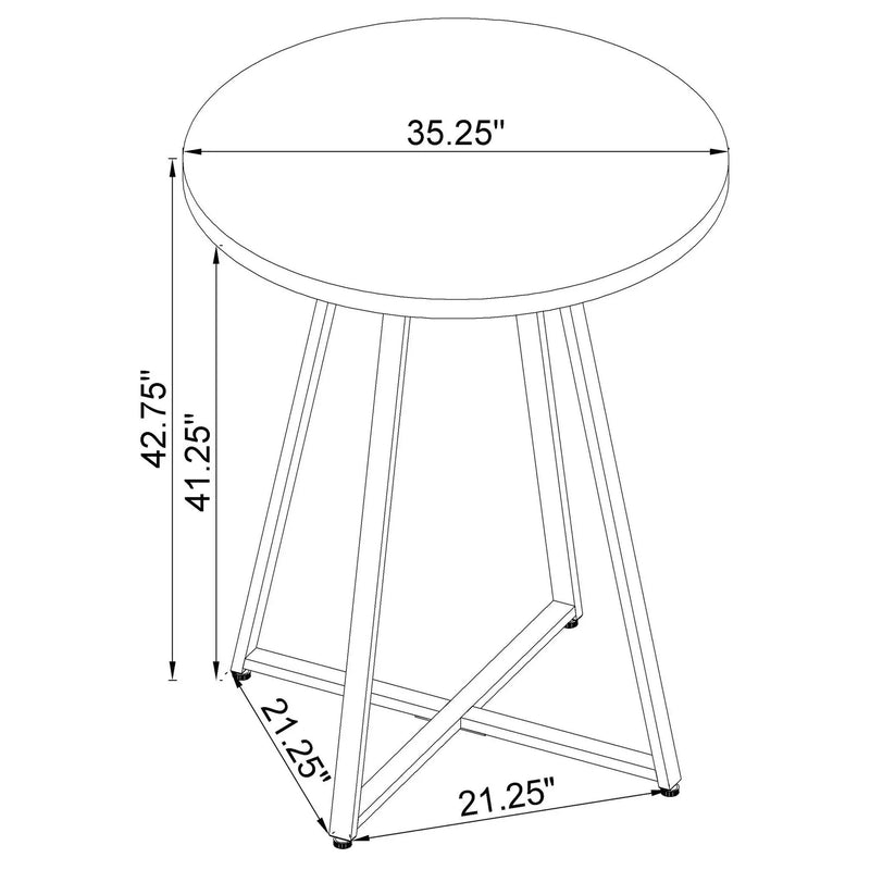 Burkhart - Round Height Bistro Bar Table - Brown Oak by HouseOfZazla