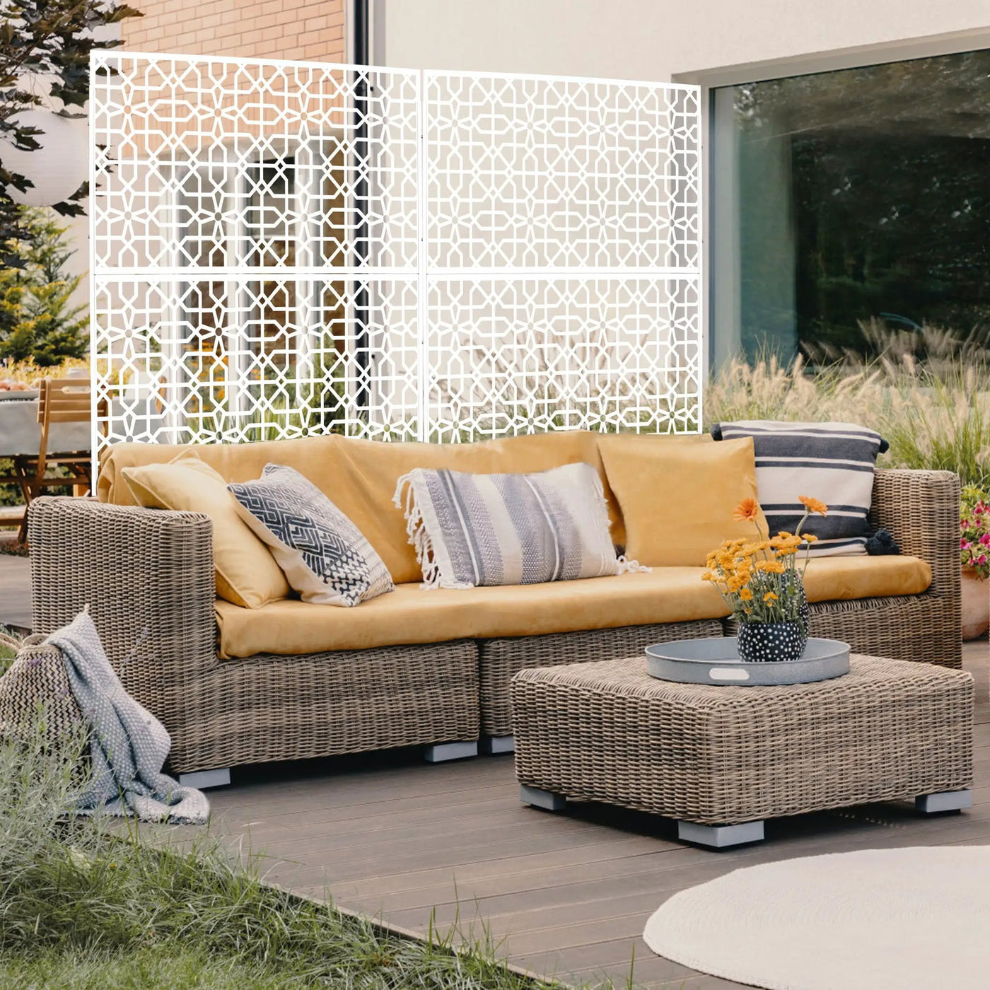 Outdoor & Indoor Metal Freestanding Decorative Privacy Screen by Unique Piece Furniture