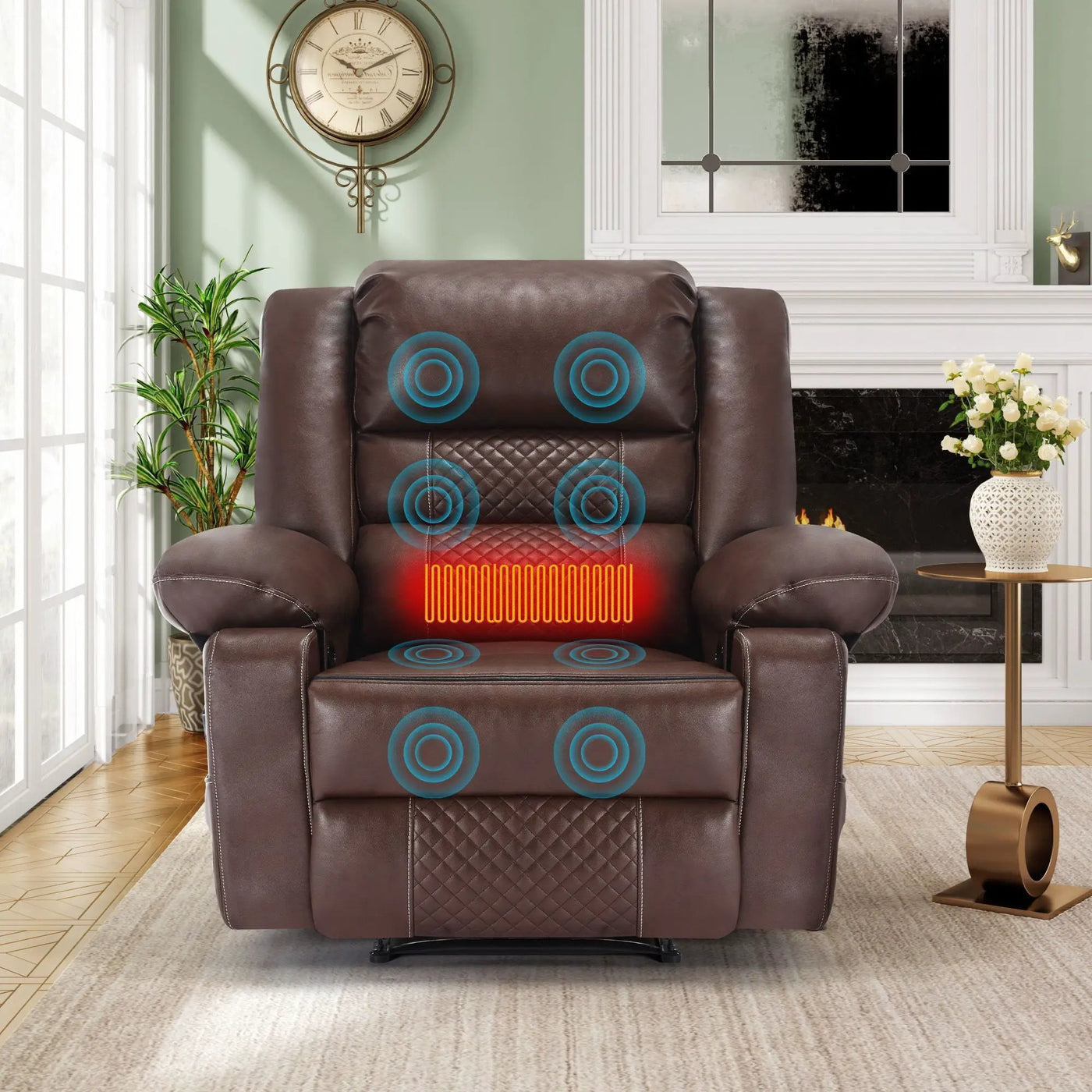Breathable Massage Recliner Manual Chair by Unique Piece Furniture