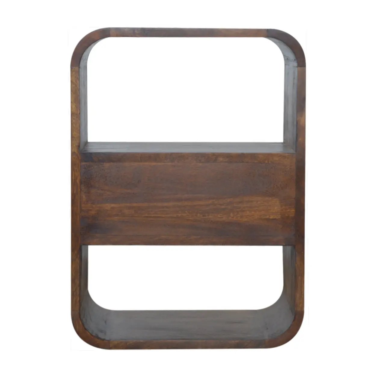 Solid Wood Chestnut Curved Edge Nightstand by HouseOfZazla