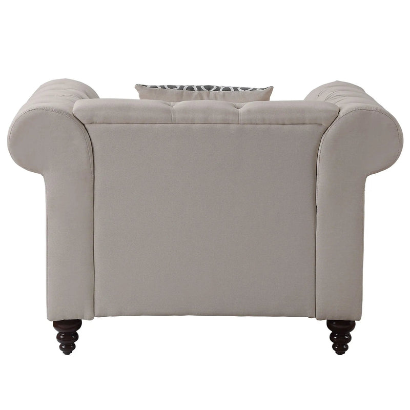 Aurelia - Linen Chair With Pillow - Beige by Unique Piece Furniture
