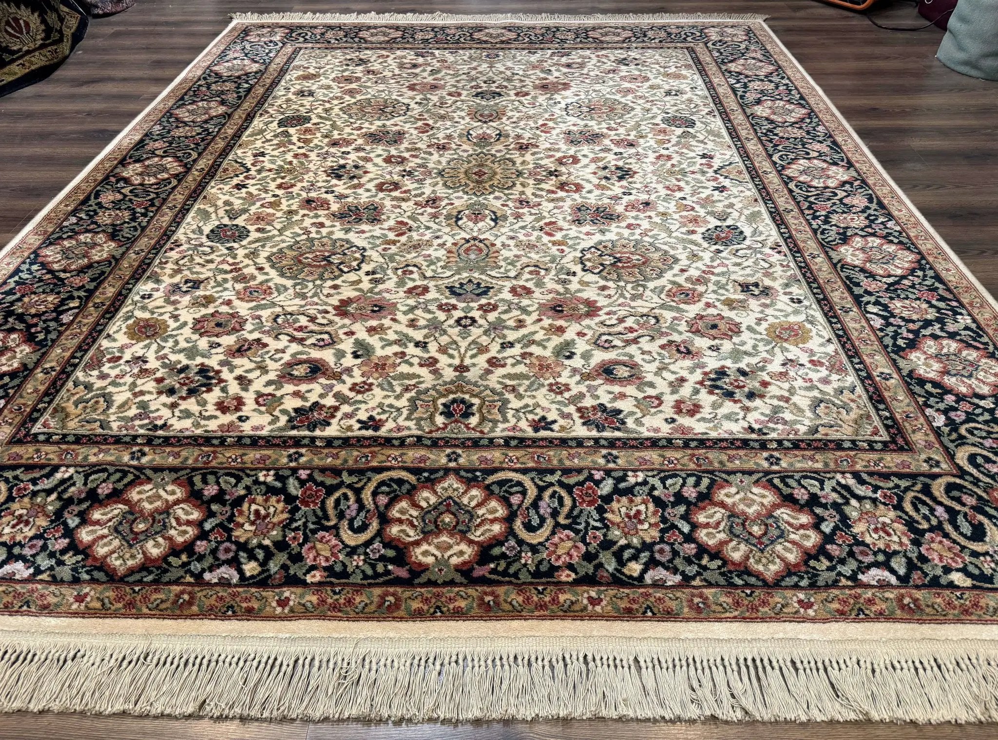 Karastan Rug 8.8 x 10.6 Ivory Indo Kirman #700/706, Wool Original Series by Jewel Rugs