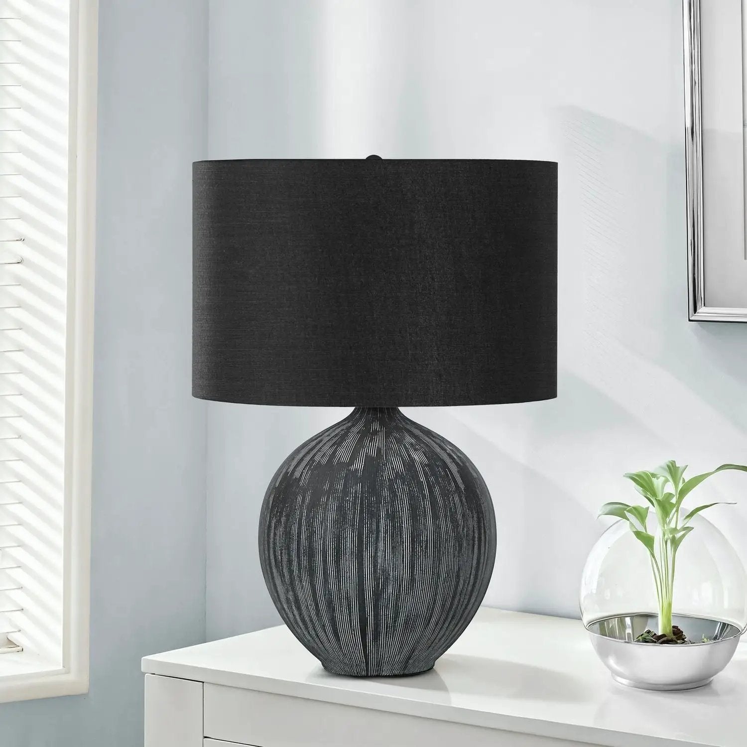 Lighting, Table Lamp, Ceramic, Contemporary - Black by Unique Piece Furniture