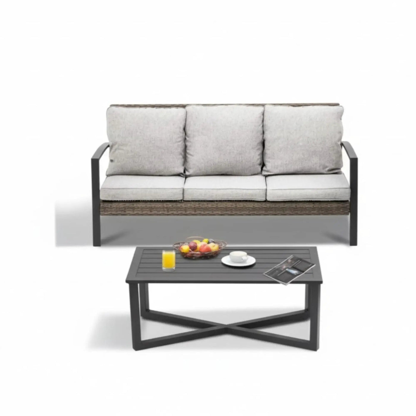 2 Piece Patio Set With Cushions & Coffee Table by HouseOfZazla