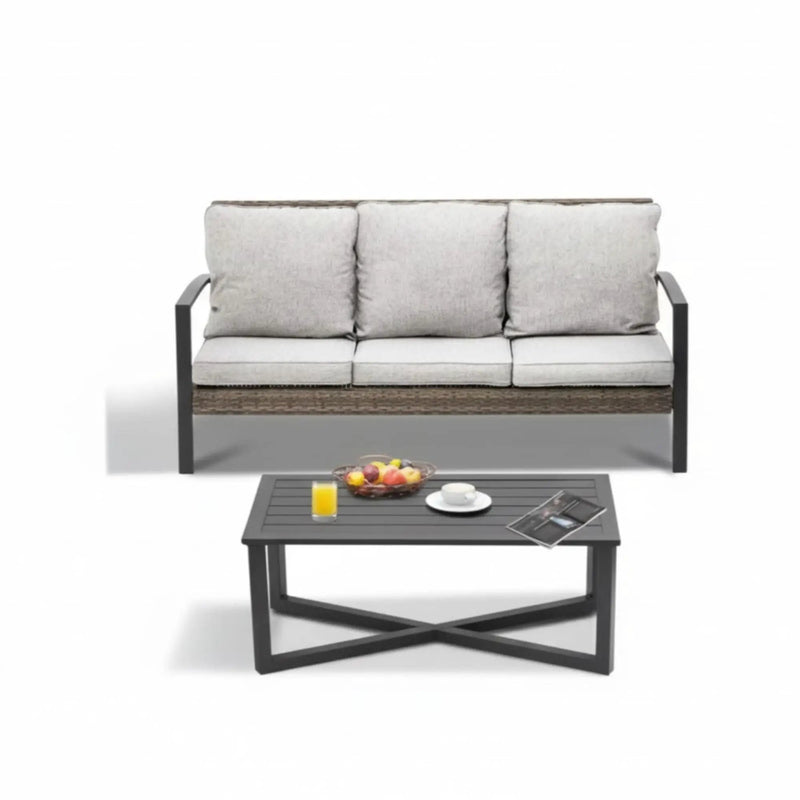 2 Piece Patio Set With Cushions & Coffee Table by HouseOfZazla