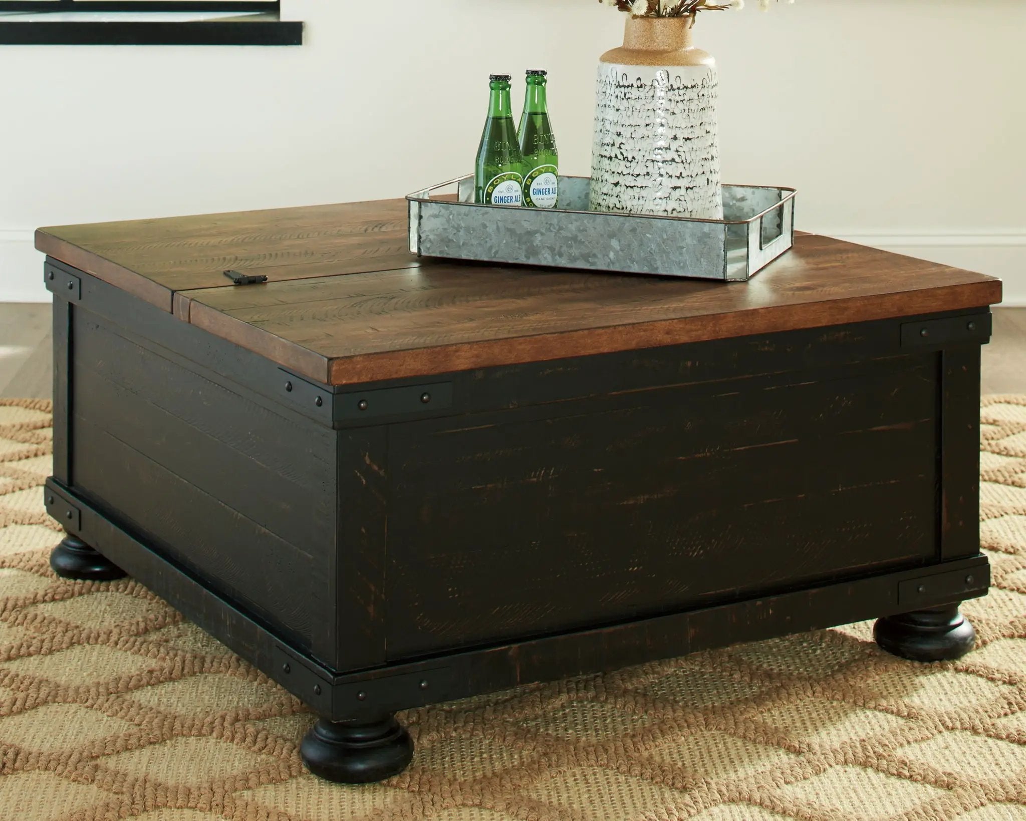 Valebeck - Lift Top Cocktail Table - Black / Brown by Unique Piece Furniture