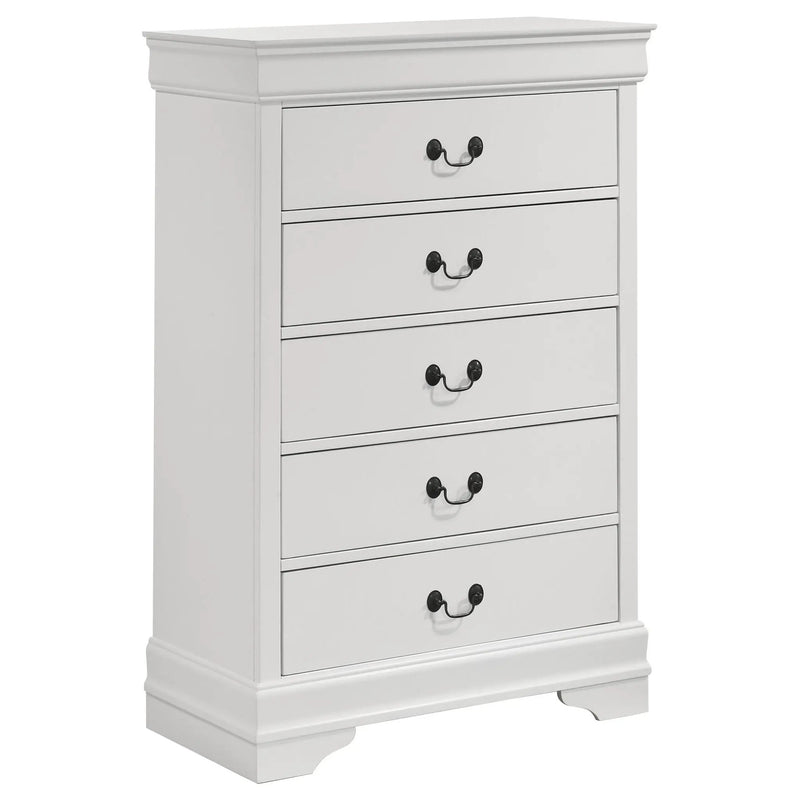 Louis Philippe 5-drawer Bedroom Chest White by Unique Piece Furniture