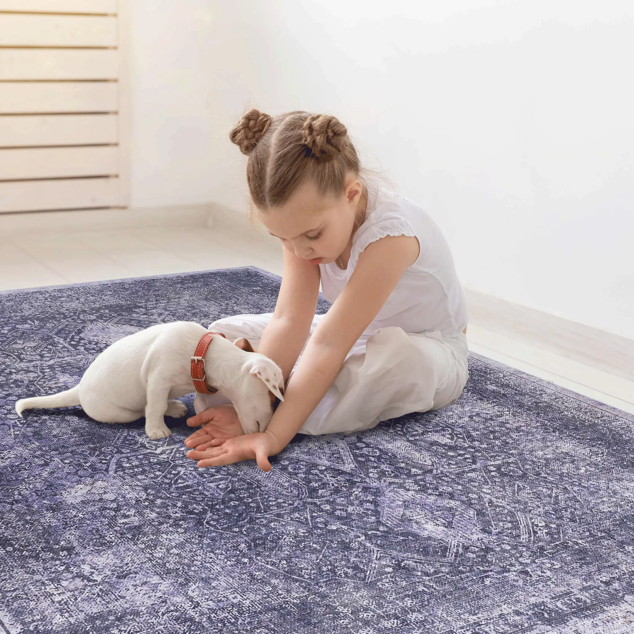 MAVAL Anthracite Washable Rug 2'6" x 10' Runner Rug by HouseOfZazla