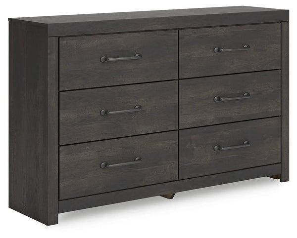 Hollivern - Commode à six tiroirs - Gris foncé