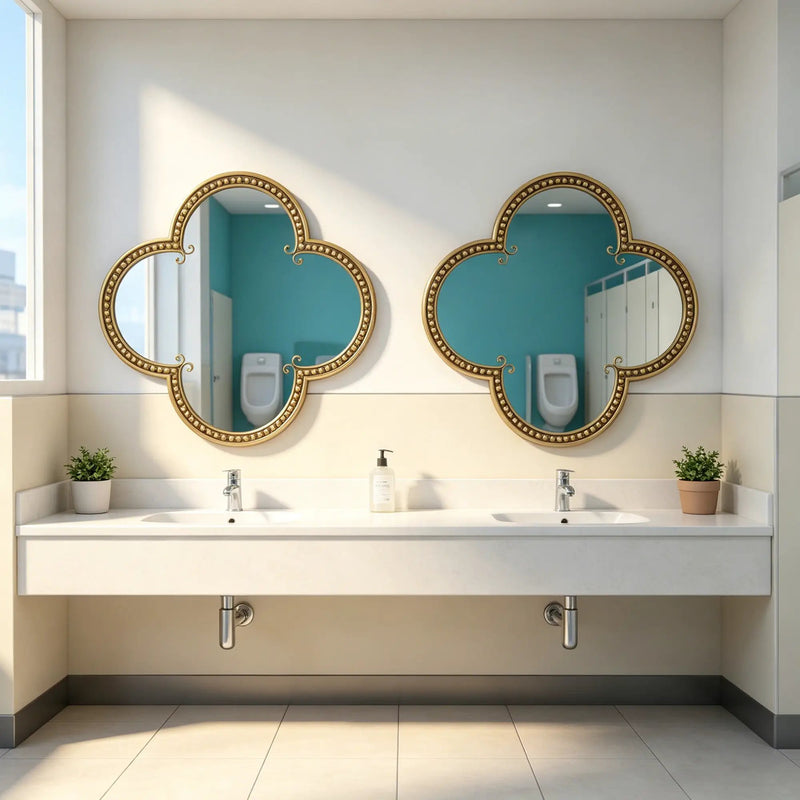 Quatrefoil Mirror with Large Beaded Metal Frame by HouseOfZazla
