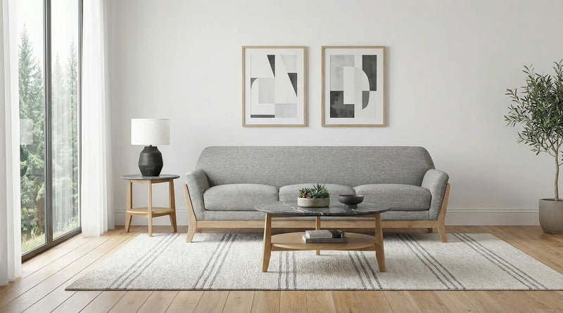 Vaughn Fabric Upholstered Flared Arm Sofa Grey by Unique Piece Furniture