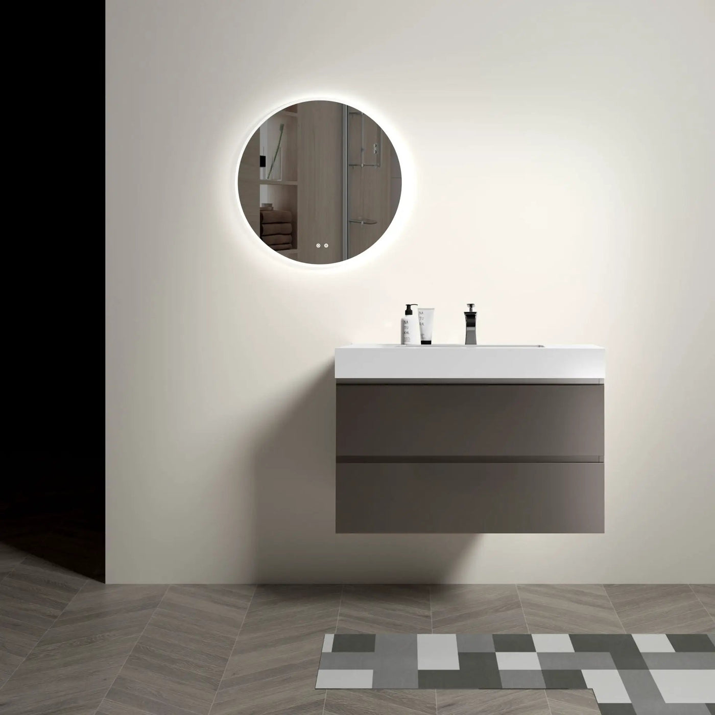 Alice - Bathroom Vanity With Sink, Large Storage Wall Mounted Floating Bathroom Vanity For Modern Bathroom, One-Piece Sink Basin Without Drain And Faucet by HouseOfZazla