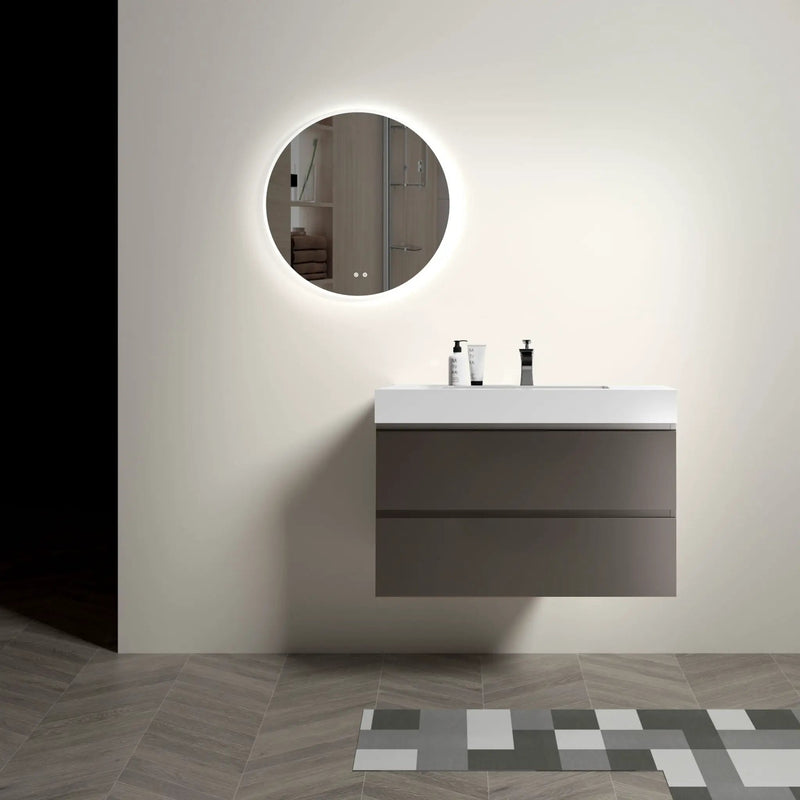 Alice - Bathroom Vanity With Sink, Large Storage Wall Mounted Floating Bathroom Vanity For Modern Bathroom, One-Piece Sink Basin Without Drain And Faucet by Unique Piece Furniture