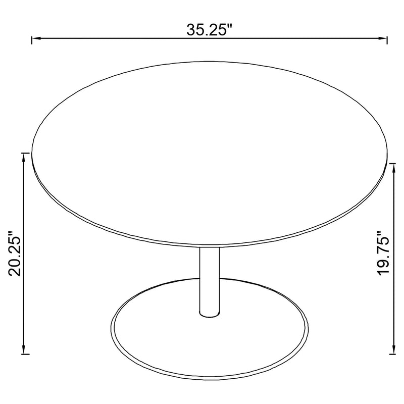 Ganso Round Metal Coffee Table With Tempered Glass Top Black by Unique Piece Furniture