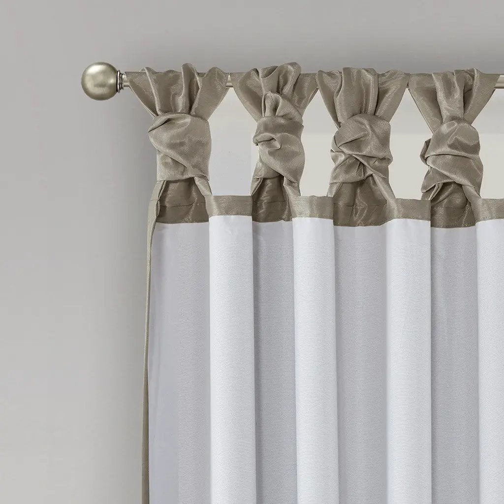 Twist Tab Total Blackout Window Curtain Panel Pewter 50x84 by HouseOfZazla