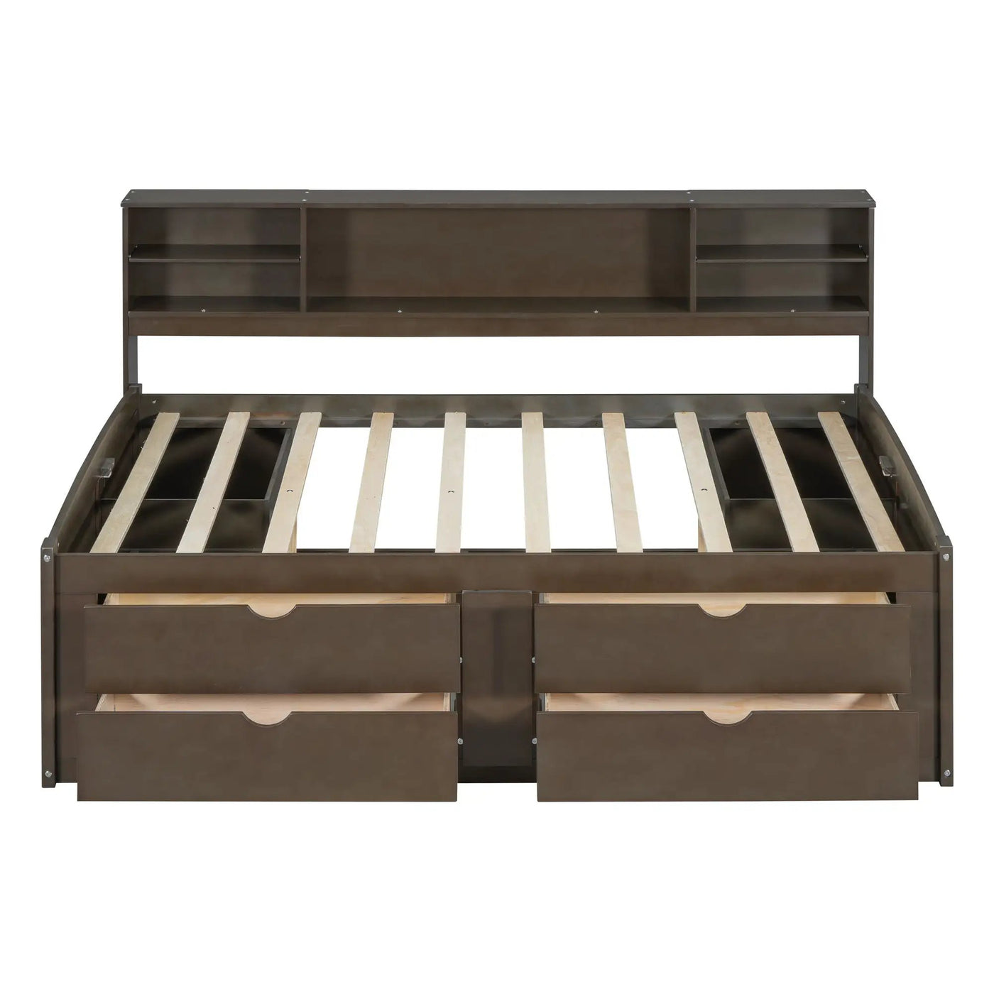 Daybed With 2 Bedside Cabinets, Upper Shelves And 4 Drawers by Unique Piece Furniture