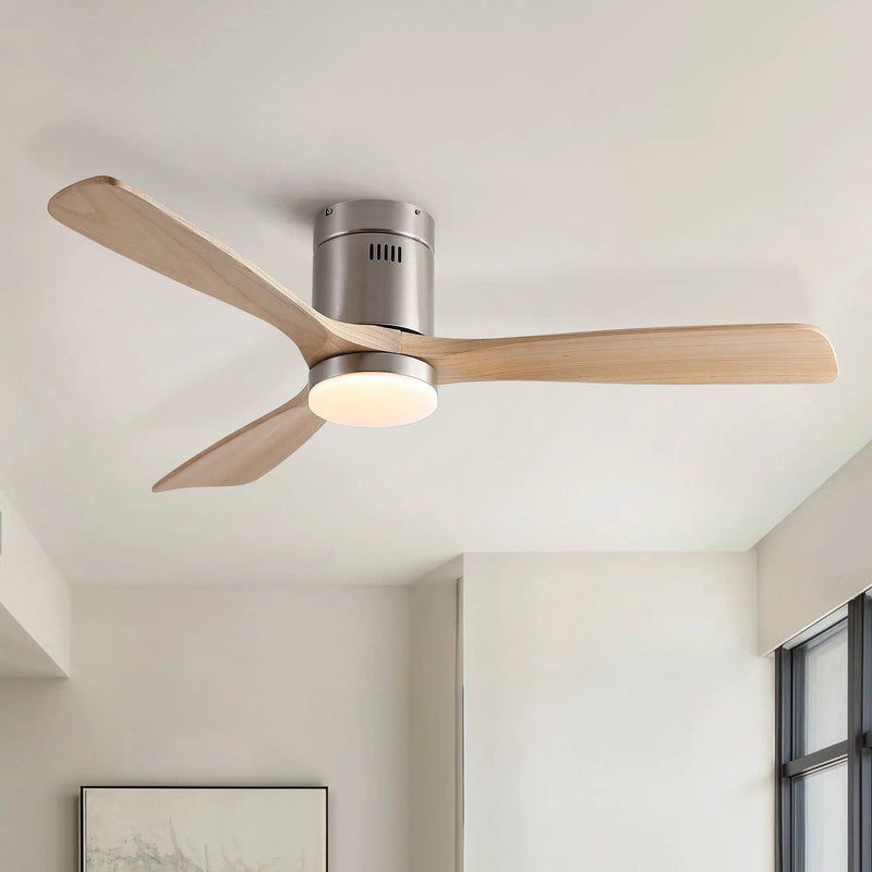 Low Profile Flush Mount Intergrated LED Ceiling Fan With Light And Silent Reversible Motor by Unique Piece Furniture