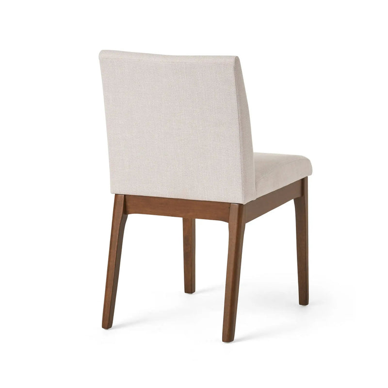 5 Piece Dining Set With Table And Upholstered Chairs - Light Beige / Walnut by HouseOfZazla