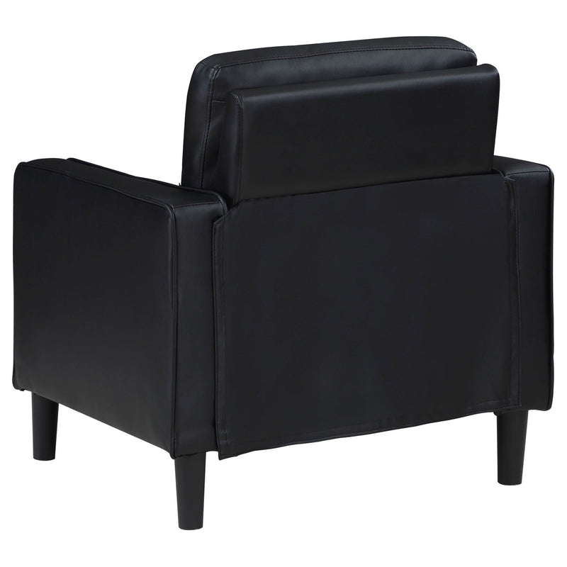 Weld 3 Piece Upholstered Track Arm Sofa Set - Black