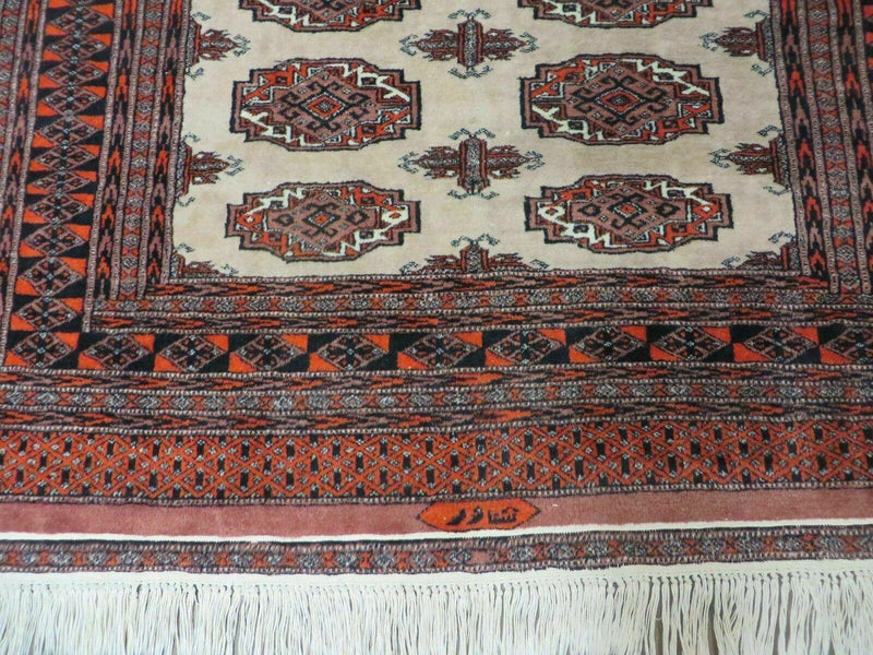 4' X 6' Vintage Handmade Bokhara Turkoman Pakistan Wool Rug Carpet Nice by Jewel Rugs