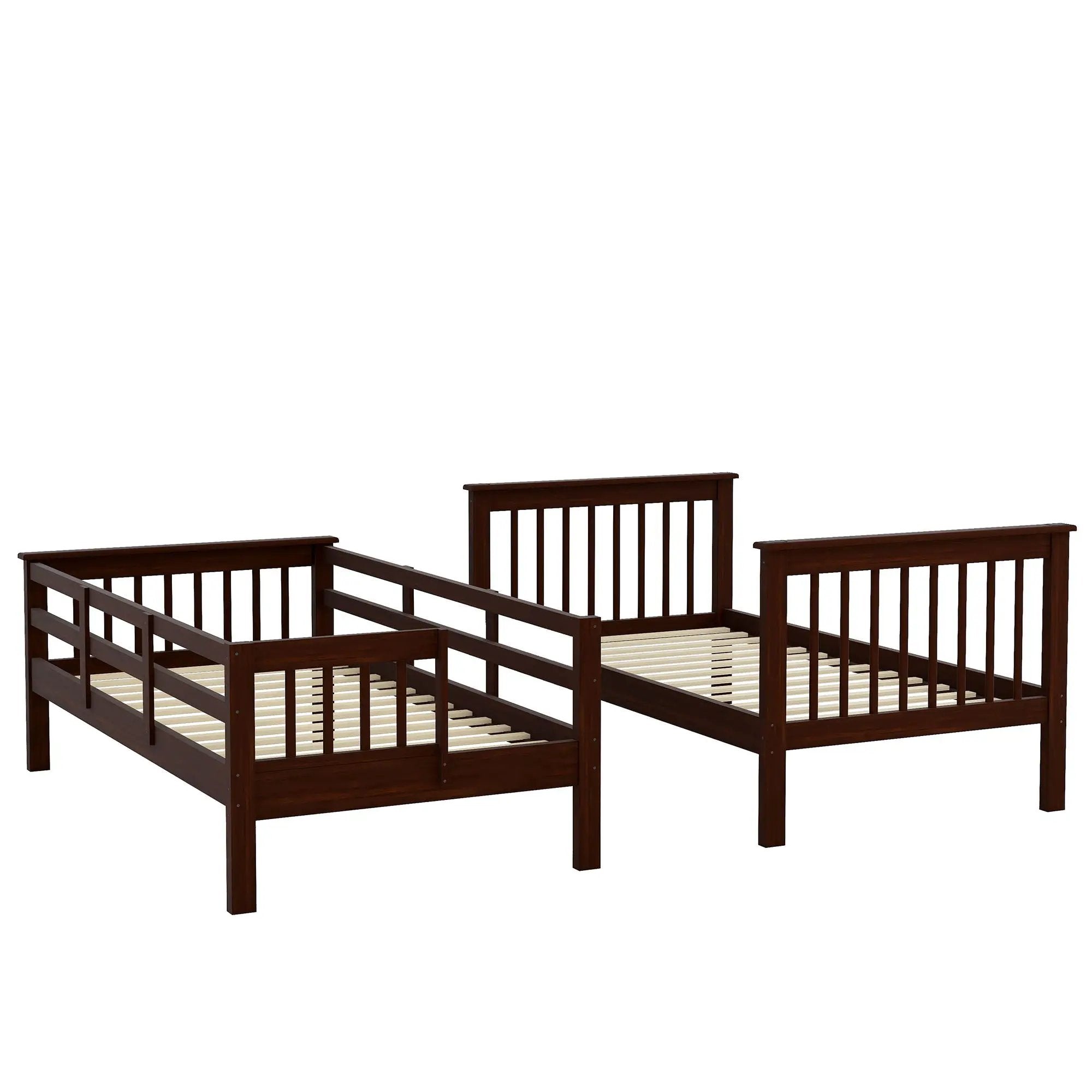 Stairway Bunk Bed With Storage And Guard Rail For Bedroom by HouseOfZazla
