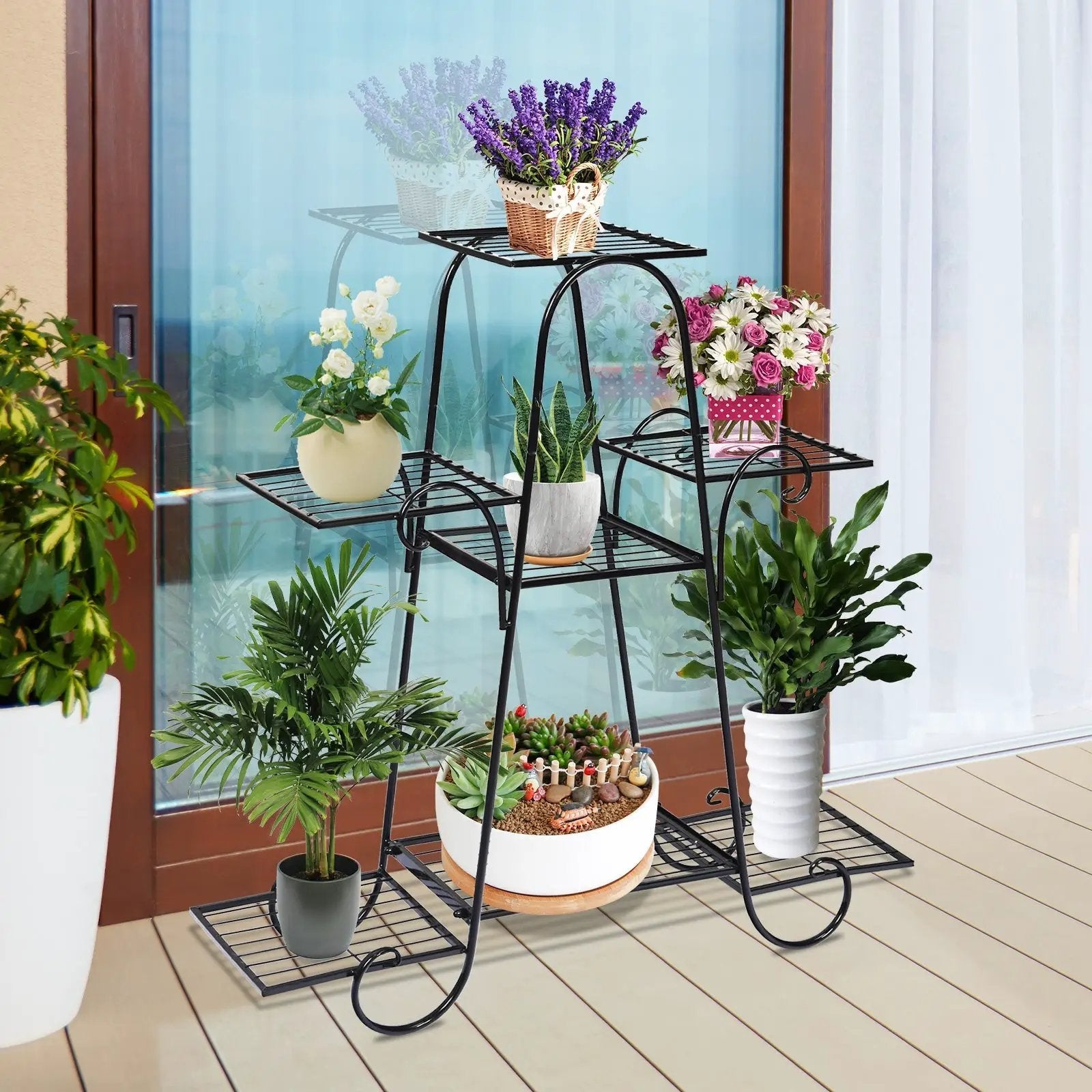 7 Tier Metal Patio Plant Stand by DirectDeals
