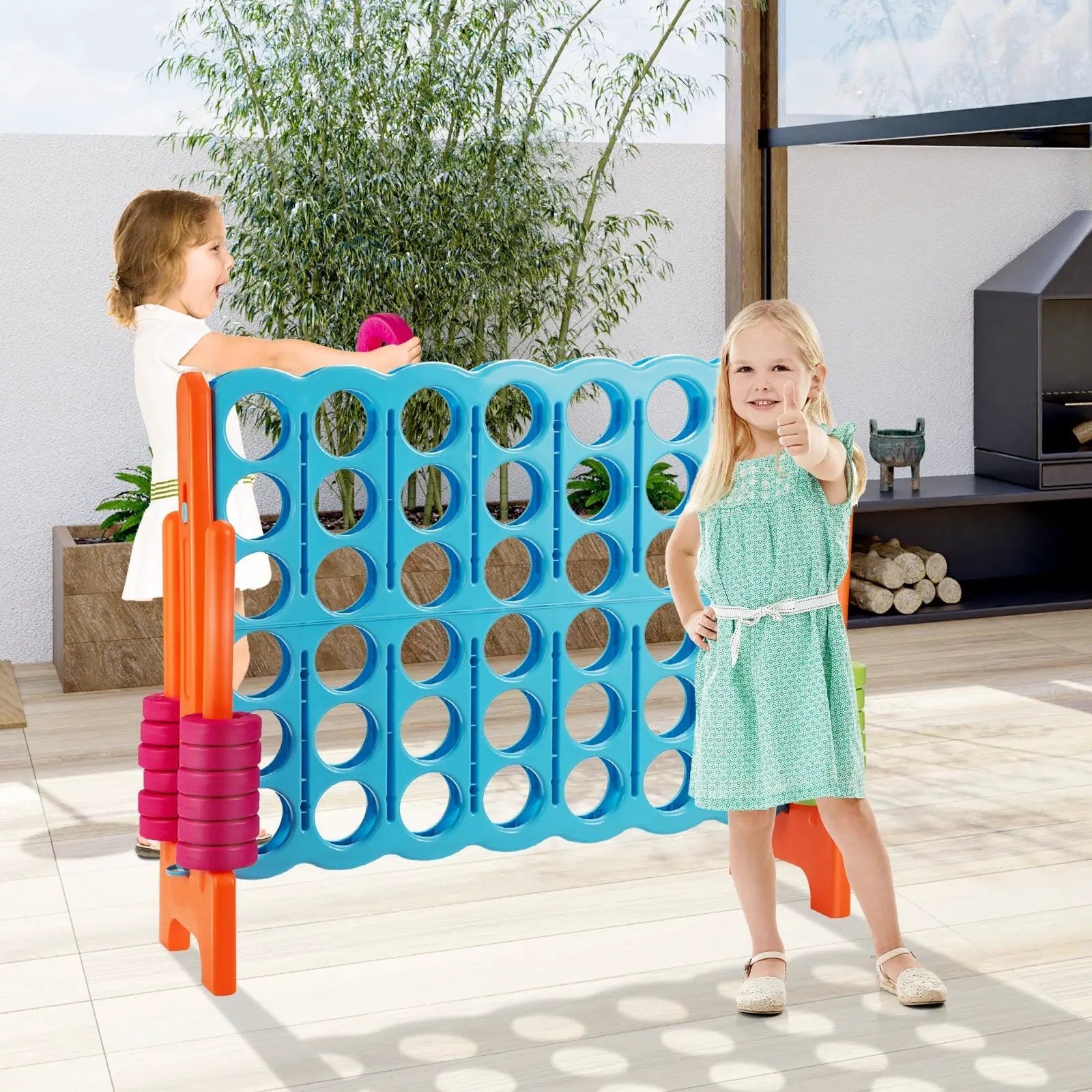 Jumbo 4 in a Row 4-to-Score Giant Game Set-White by DirectDeals