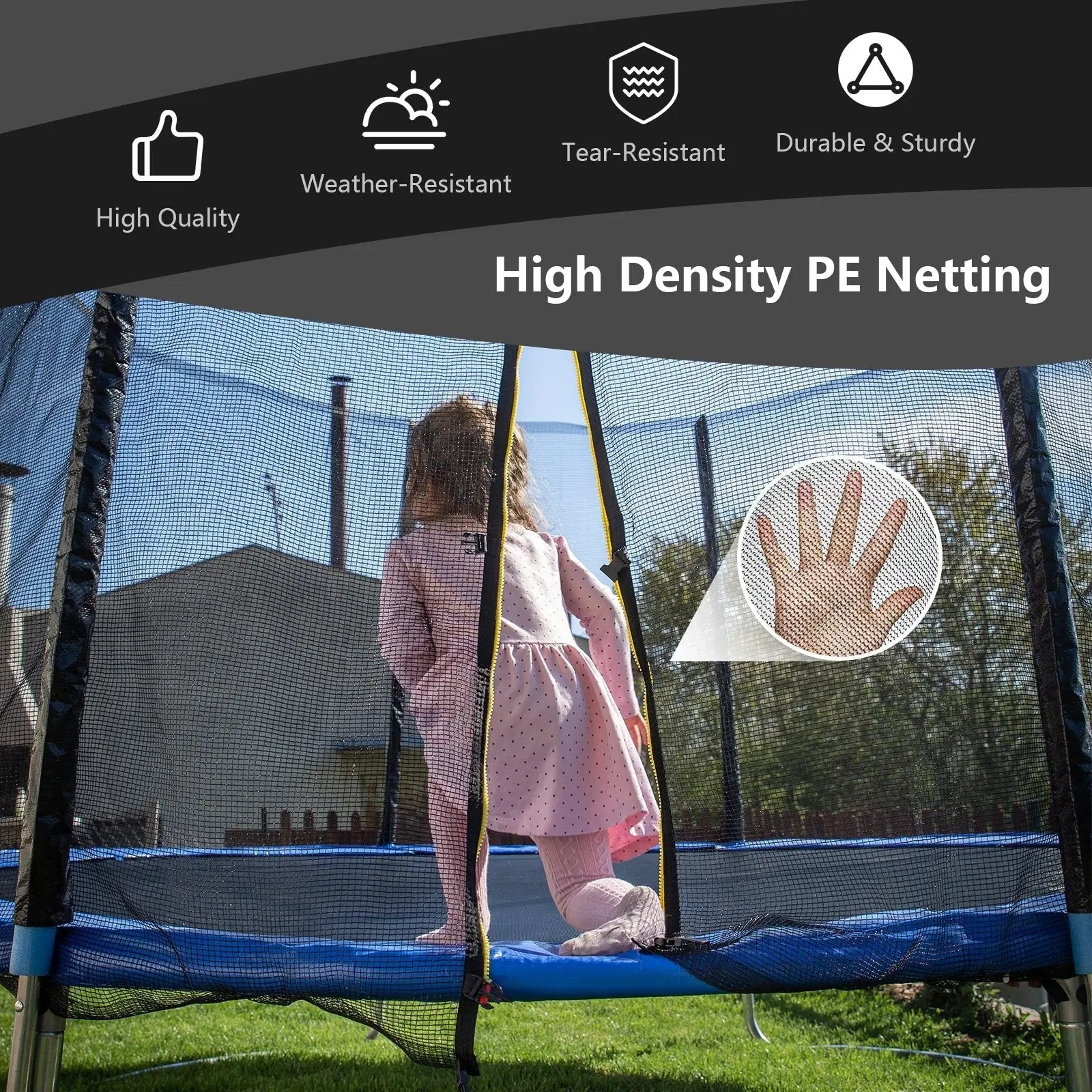 8 Feet Trampoline Safety Replacement Protection Enclosure Net by DirectDeals