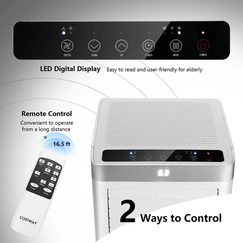 8000 BTU 3-in-1 Portable Air Conditioner with Remote Control-White by DirectDeals