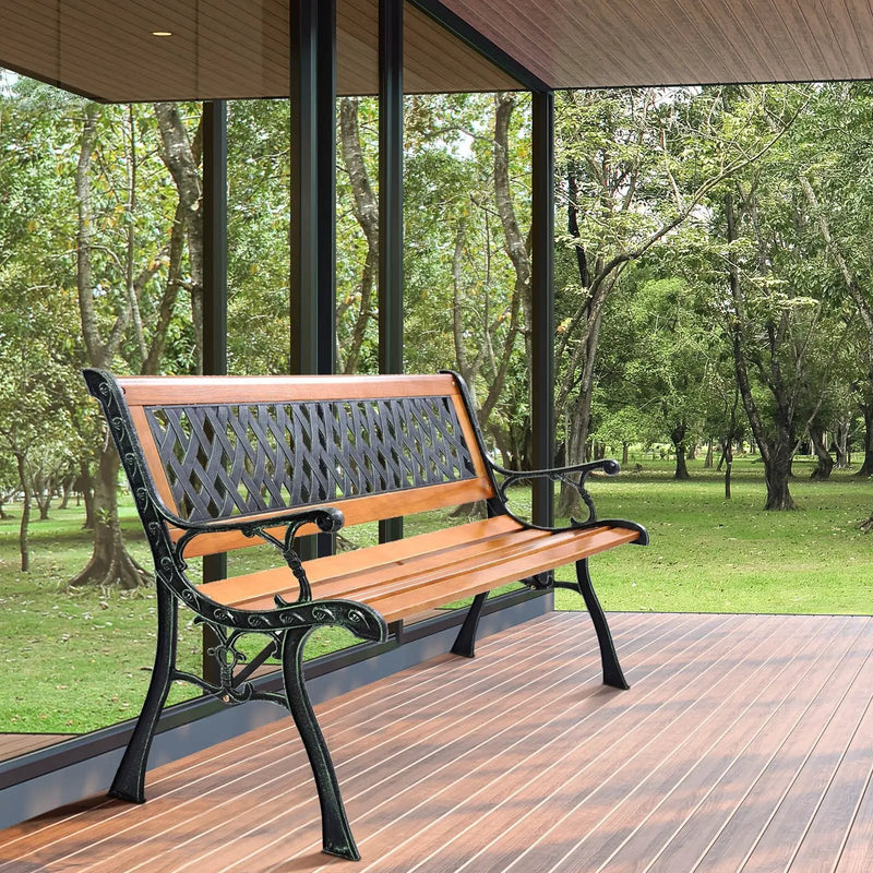 Outdoor Cast Iron Patio Bench by DirectDeals