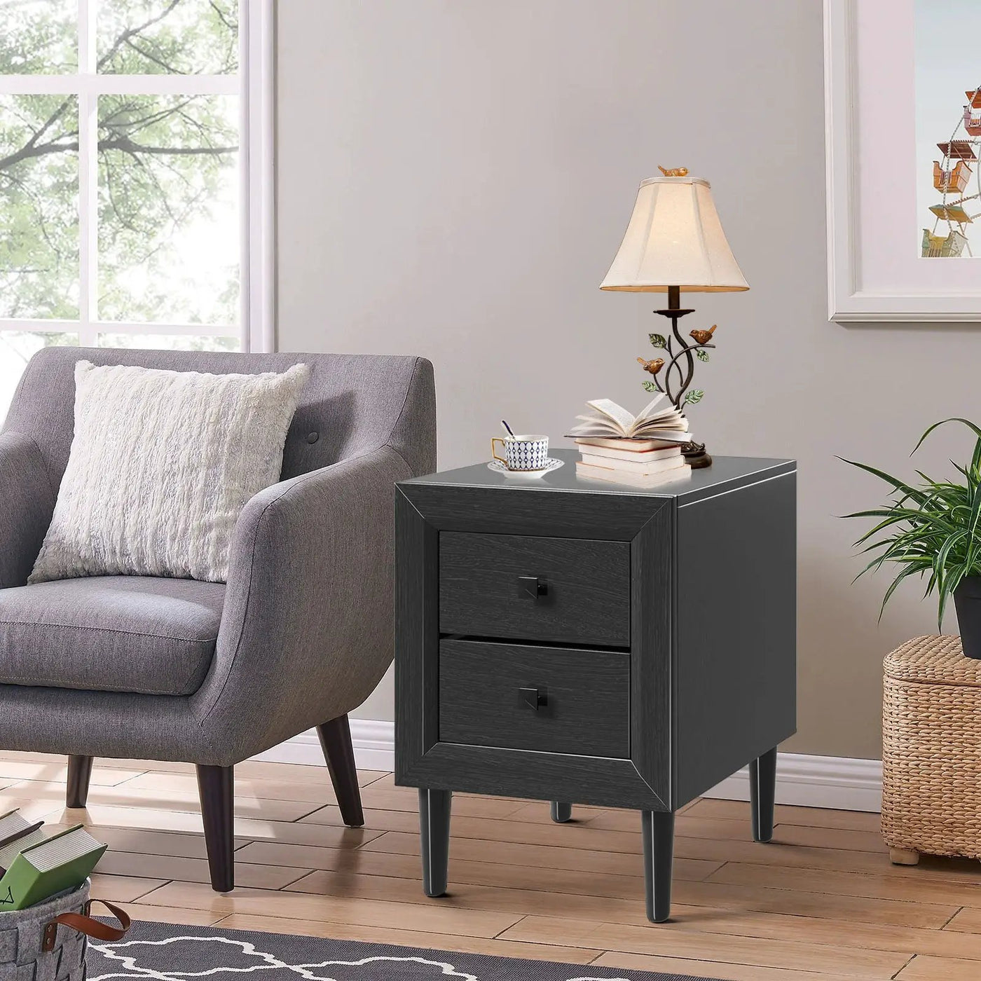 Multipurpose Retro Bedside Nightstand by DirectDeals