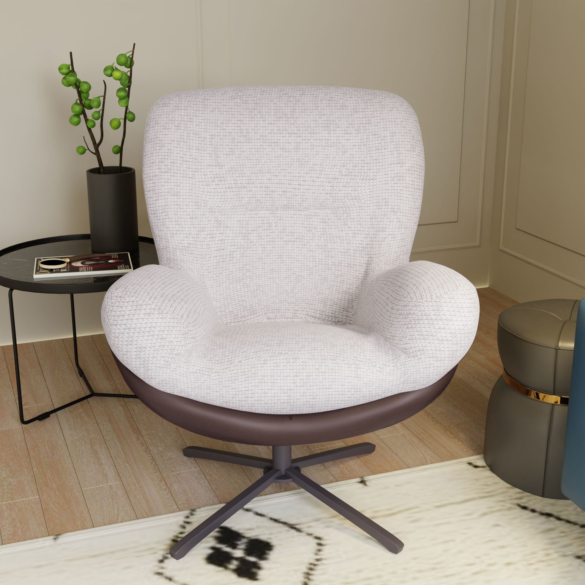 360° Swivel Office Chair, No Wheels by HouseOfZazla